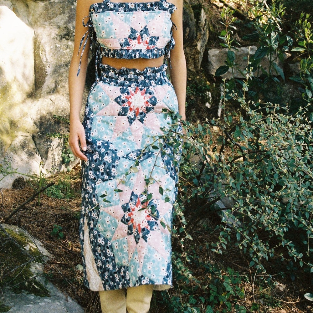 Sea New York Talia Quilted Midi Skirt (Size M)